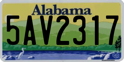 AL license plate 5AV2317