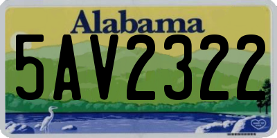 AL license plate 5AV2322