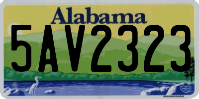 AL license plate 5AV2323