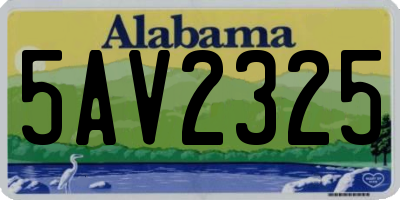 AL license plate 5AV2325