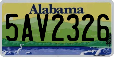 AL license plate 5AV2326