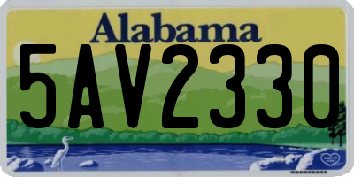 AL license plate 5AV2330