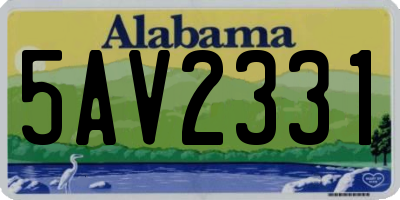 AL license plate 5AV2331