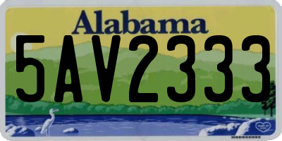 AL license plate 5AV2333
