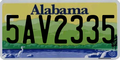 AL license plate 5AV2335