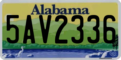 AL license plate 5AV2336