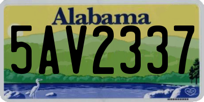AL license plate 5AV2337