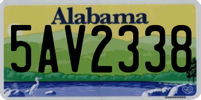 AL license plate 5AV2338