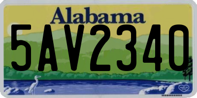 AL license plate 5AV2340