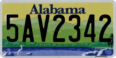 AL license plate 5AV2342