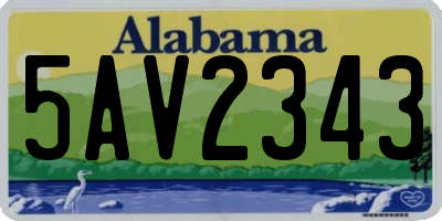 AL license plate 5AV2343