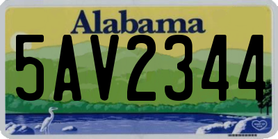 AL license plate 5AV2344