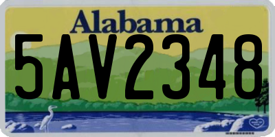 AL license plate 5AV2348