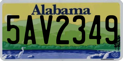 AL license plate 5AV2349