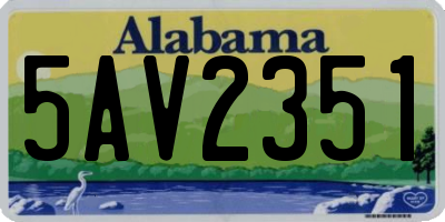 AL license plate 5AV2351