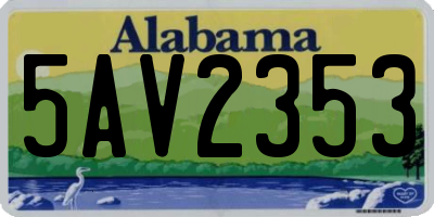 AL license plate 5AV2353