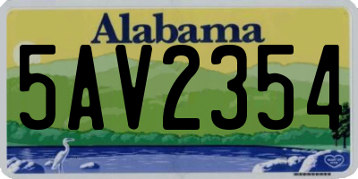 AL license plate 5AV2354