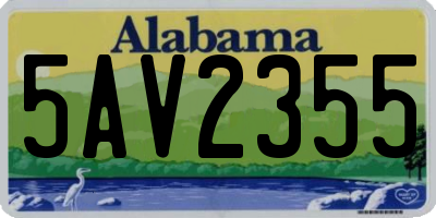AL license plate 5AV2355