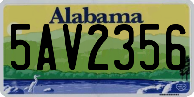AL license plate 5AV2356