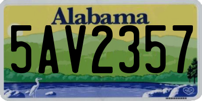 AL license plate 5AV2357
