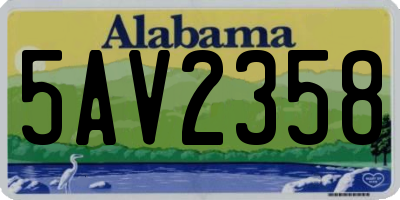 AL license plate 5AV2358