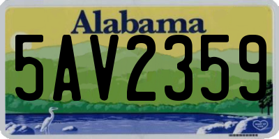 AL license plate 5AV2359