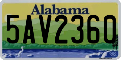 AL license plate 5AV2360