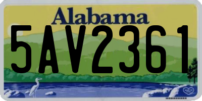 AL license plate 5AV2361