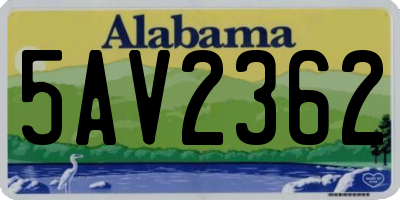 AL license plate 5AV2362