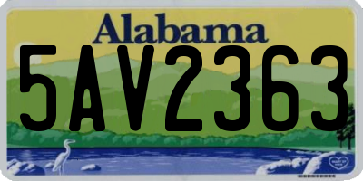 AL license plate 5AV2363