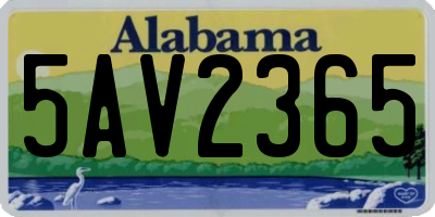 AL license plate 5AV2365