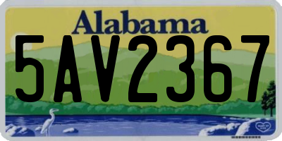 AL license plate 5AV2367