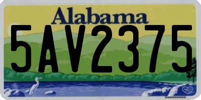 AL license plate 5AV2375