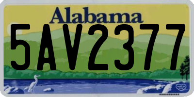 AL license plate 5AV2377