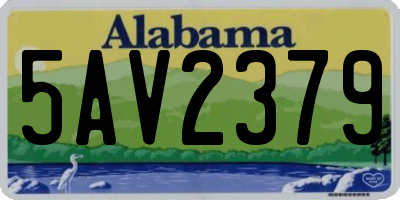 AL license plate 5AV2379