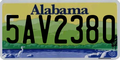 AL license plate 5AV2380