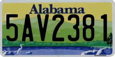 AL license plate 5AV2381