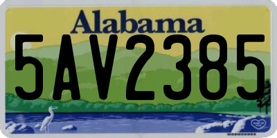 AL license plate 5AV2385