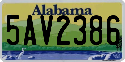 AL license plate 5AV2386