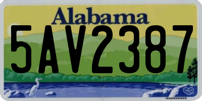 AL license plate 5AV2387