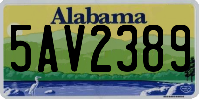 AL license plate 5AV2389