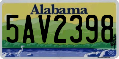AL license plate 5AV2398