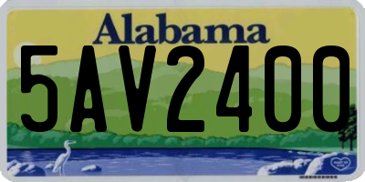AL license plate 5AV2400
