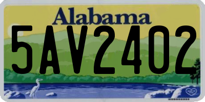 AL license plate 5AV2402