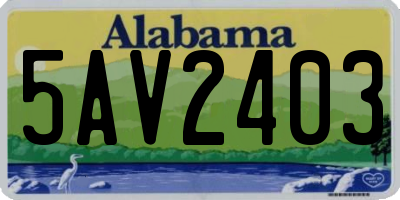 AL license plate 5AV2403