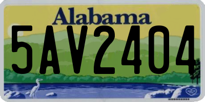 AL license plate 5AV2404