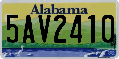 AL license plate 5AV2410