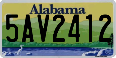 AL license plate 5AV2412