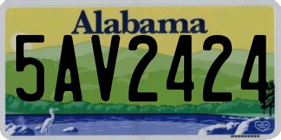 AL license plate 5AV2424