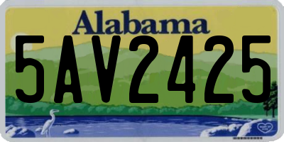 AL license plate 5AV2425